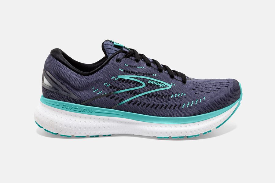 Brooks Glycerin 19 Road Loopschoenen Dames - Donkergrijs/Blauw - 692345AUY